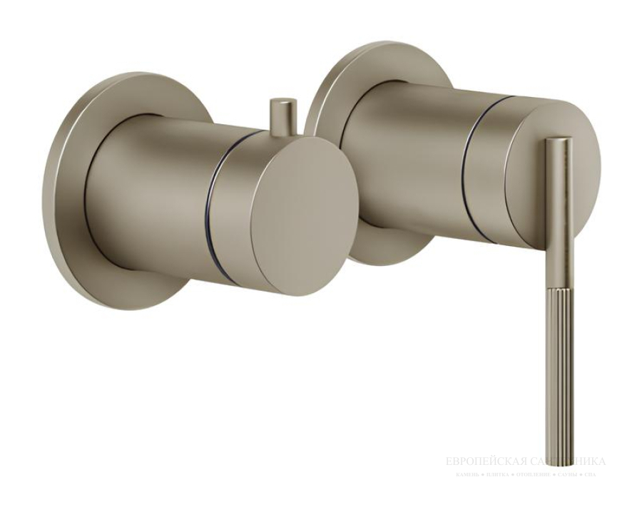 Смеситель Gessi Ingranaggio, настенный, с переключателем ванна-душ, встраиваемый, цвет Finox Brushed Nickel
