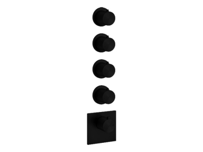 Термостат Gessi 316, встраиваемый, на 4 потребителя, цвет Matte Black
