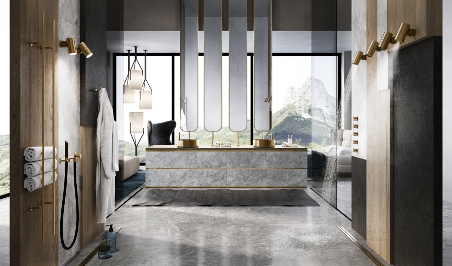 Термостат Gessi 316, встраиваемый, на 4 потребителя, цвет Matte Black - изображение 1