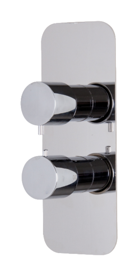 Tермостат Carlo Frattini Fimatherm, встраиваемый, на 2/3 потребителя с переключателем, внешняя часть, цвет никель брашированный