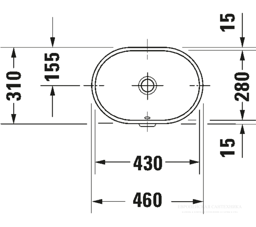 Раковина Duravit , встраиваемая снизу, 430x280 мм, с переливом, без площадки под смеситель, цвет белый - изображение 2