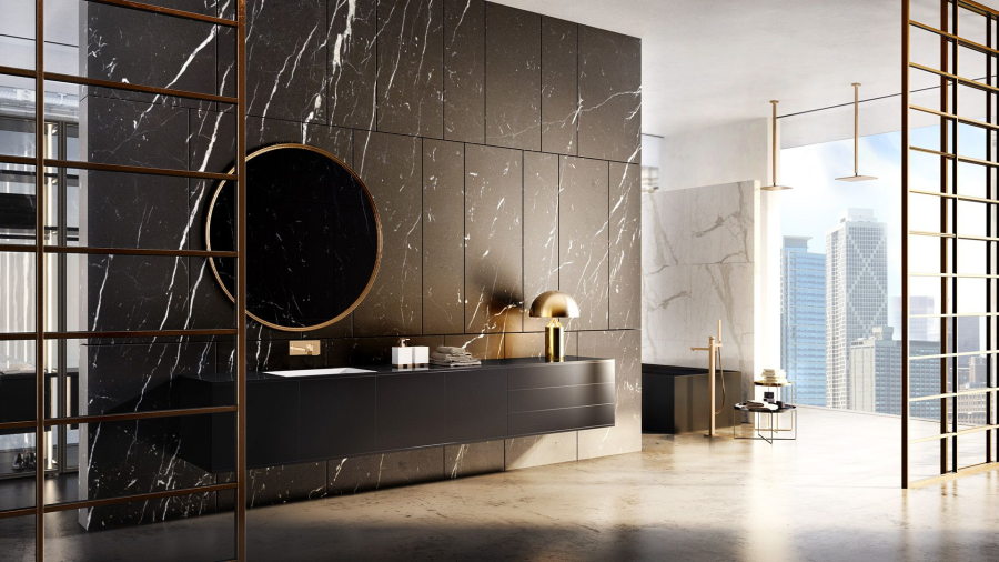 Cмеситель для ванны Gessi Rettangolo К, напольный, с душевой лейкой, внешняя часть, цвет Brass PVD - изображение 2