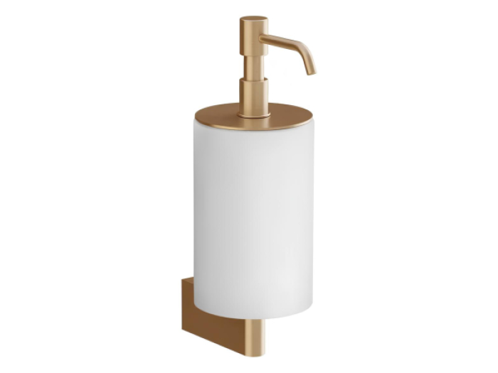 На изображении товар Дозатор для жидкого мыла Gessi, настенный, цвет White/Warm Bronze Br. PVD от официального представителя в Москве