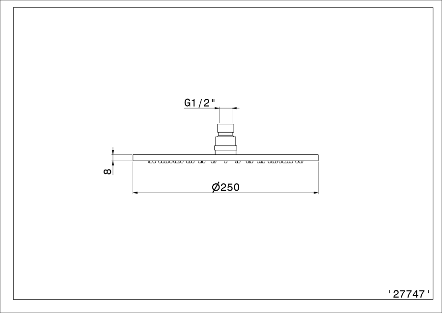 Верхний душ Newform, Ø250х8 мм, дождевая струя, без держателя, цвет Copper Satin - изображение 1