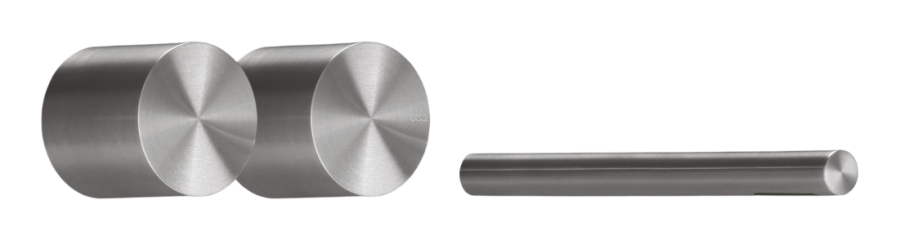 Смеситель для раковины CEA Design Opus, настенный, на 3 отверстия, 2-х вентильный, излив L. 230 мм, внешняя часть, сталь, цвет сатинированное светлое золото