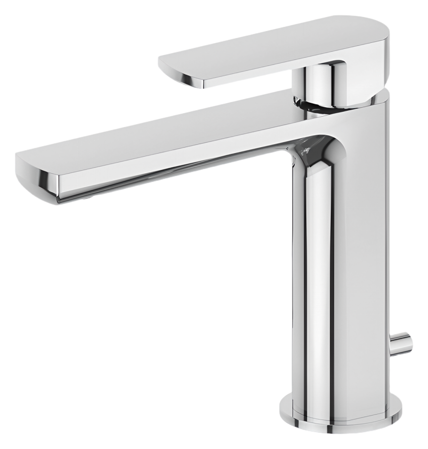 Смеситель для раковины Newform Haka, H165 мм, однорычажный, на 1 отверстие, донный клапан, соединительные шланги с внутренней резьбой, цвет хром