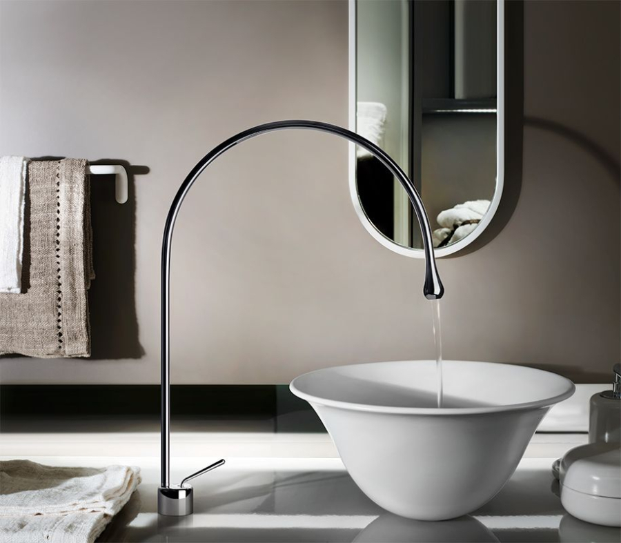 Смеситель для раковины Gessi Goccia, h582 мм, однорычажный, излив 387 мм, без донного клапана, цвет Copper Brushed GHRC - изображение 1