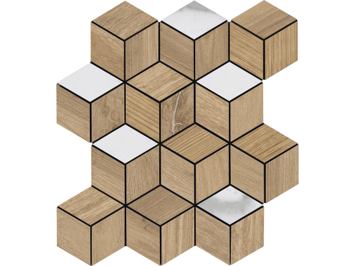 На изображении товар La Fabbrica Ava Керамогранит Honey Wood 30X35 Rombo Nat Ret Mix 5 Essenze от официального представителя в Москве