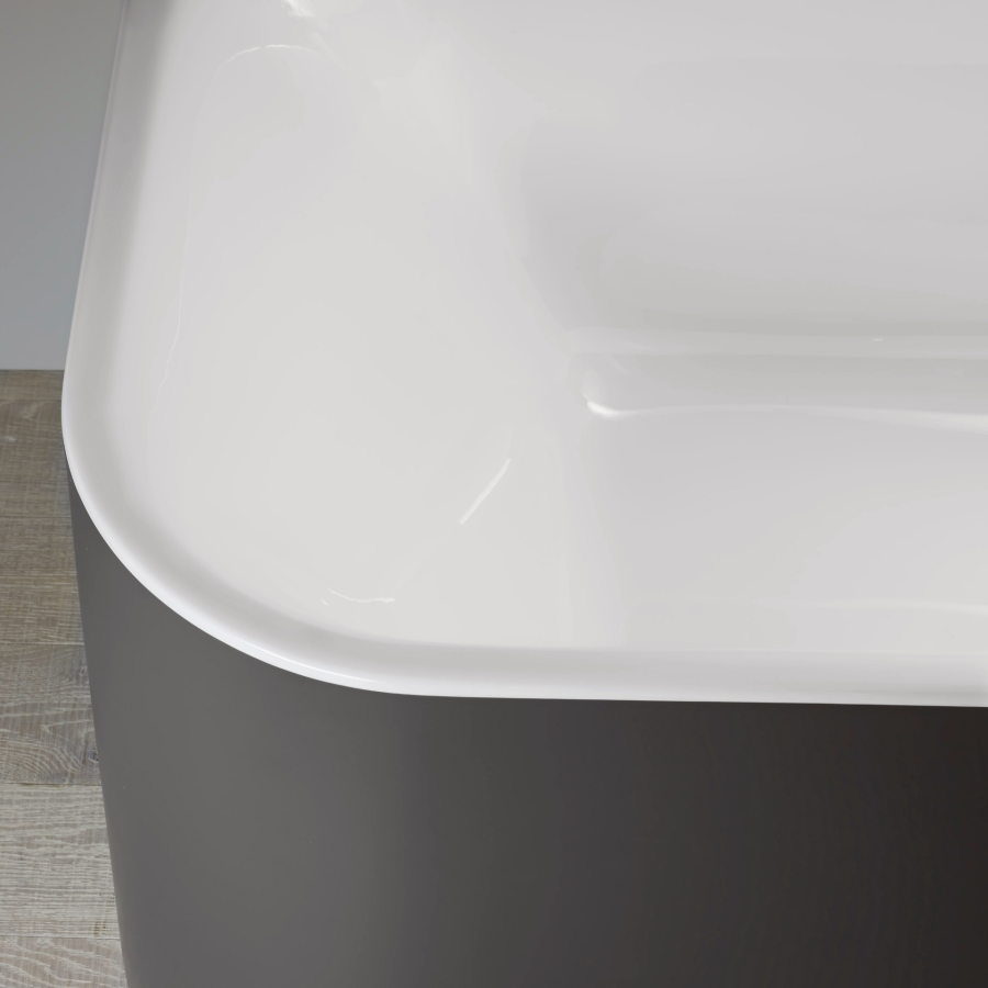 Ванна Duravit Happy D.2 Plus, отдельностоящая, 1800x800 мм, с двумя наклонами для спины, с акриловой панелью, цвет белый/графит супер матовый - изображение 7