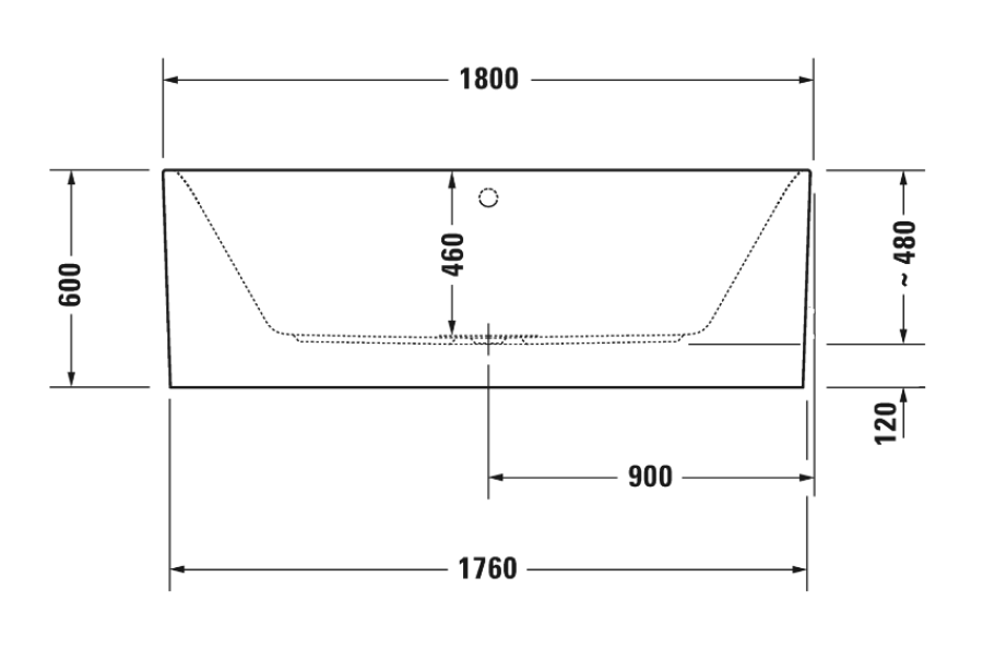 Ванна Duravit Happy D.2 Plus, отдельностоящая, 1800x800 мм, с двумя наклонами для спины, с акриловой панелью, цвет белый/графит супер матовый - изображение 11