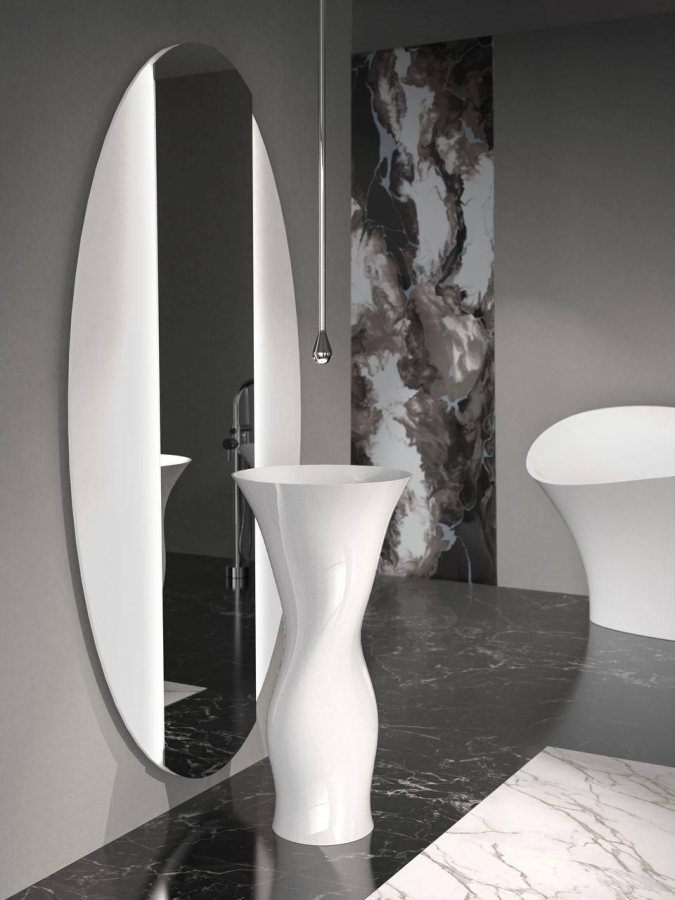 Раковина Glass Design Dame, отдельностоящая, цвет  White gloss