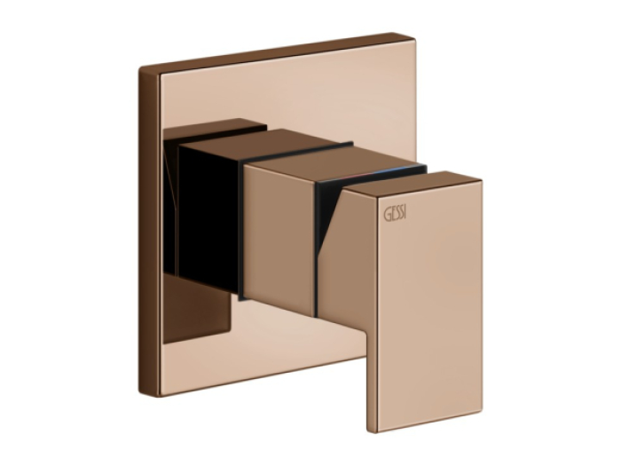 На изображении товар Cмеситель Gessi Rettangolo, настенный, на 1 выход, внешняя часть, цвет Copper PVD от официального представителя в Москве
