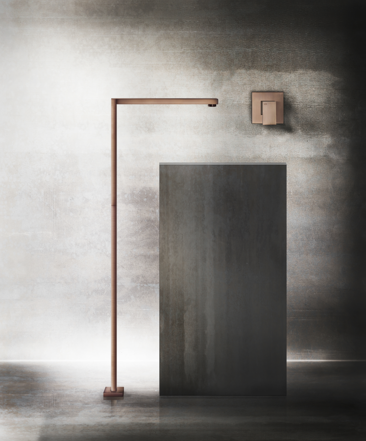 Cмеситель Gessi Rettangolo, настенный, на 1 выход, внешняя часть, цвет Copper PVD - изображение 1
