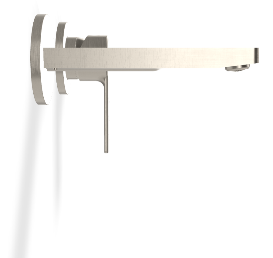 Смеситель для раковины Carlo Frattini Mast, настенный, с донным клапаном Click-Clack, L-167 мм, внешняя часть, цвет никель брашированный - изображение 2