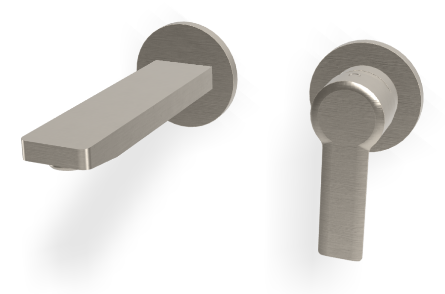 Смеситель для раковины Carlo Frattini Mast, настенный, с донным клапаном Click-Clack, L-167 мм, внешняя часть, цвет никель брашированный