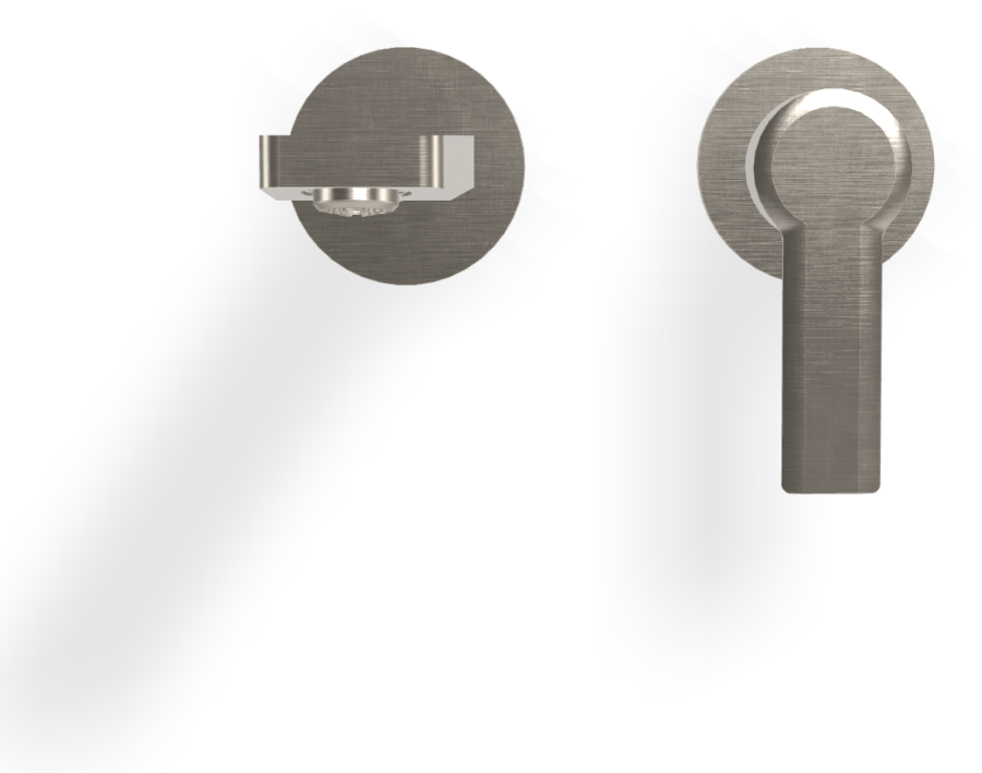 Смеситель для раковины Carlo Frattini Mast, настенный, с донным клапаном Click-Clack, L-167 мм, внешняя часть, цвет никель брашированный - изображение 1