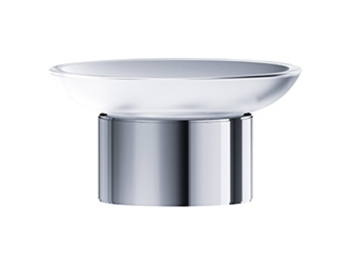 На изображении товар Мыльница Joerger Exal, из хрустального матового стекла с настольным держателем, цвет хром от официального представителя в Москве