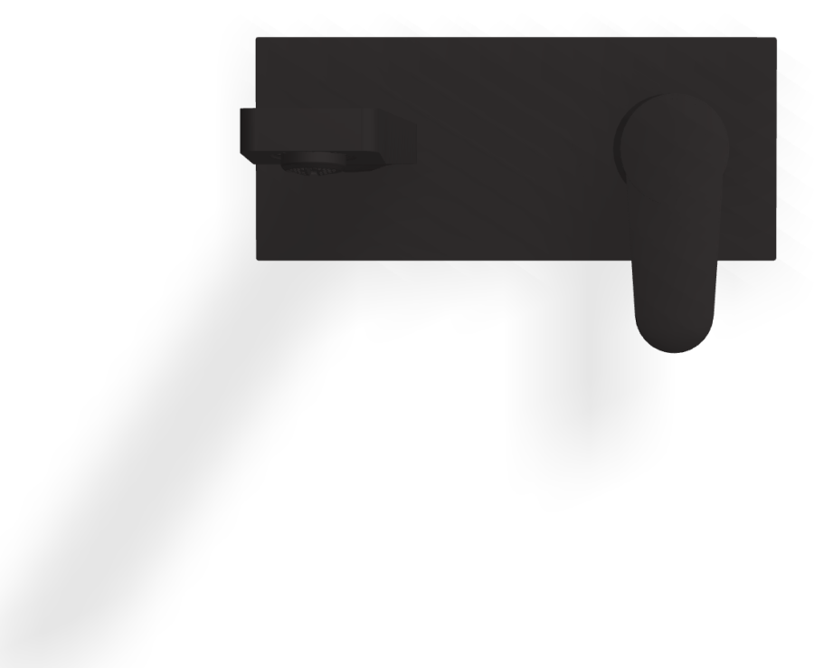 Смеситель для раковины Carlo Frattini Serie 22, настенный, однорычажный, с донным клапаном Click-Clack, излив L-217 мм, внешняя часть, цвет чёрный матовый - изображение 1