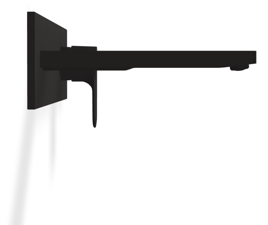 Смеситель для раковины Carlo Frattini Serie 22, настенный, однорычажный, с донным клапаном Click-Clack, излив L-217 мм, внешняя часть, цвет чёрный матовый - изображение 2