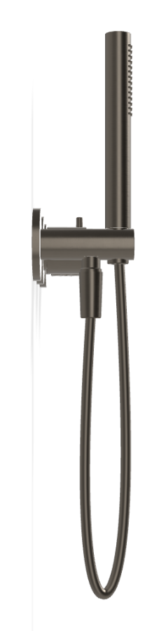 Смеситель для душа Carlo Frattini Spillo Tech, ручка X Collection, на 2 потребителя, с ручным душем, гибким шлангом хромалюкс 1500 мм, внешняя часть, цвет брашированный чёрный хром - изображение 2