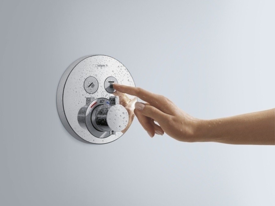 Термостатический смеситель для душа Hansgrohe ShowerSelect S, внешняя часть, для 2-х потребителей, цвет Хром - изображение 1