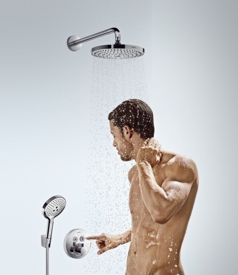 Термостатический смеситель для душа Hansgrohe ShowerSelect S, внешняя часть, для 2-х потребителей, цвет Хром - изображение 2
