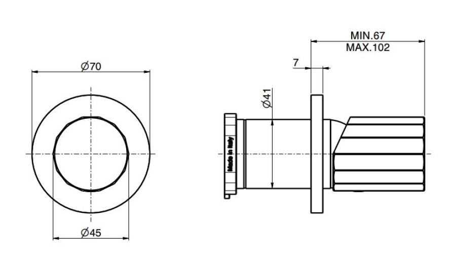 Смеситель для душа Carlo Frattini Spillo Tech, ручка X Collection, Ø70 мм, внешняя часть, цвет брашированное золото - изображение 4