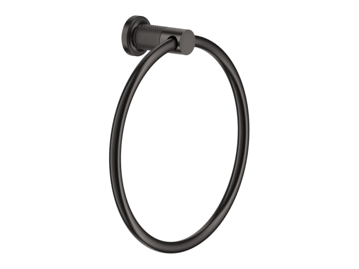 На изображении товар Полотенцедержатель Gessi Inciso, кольцевой, настенный, Ø222х69 мм, цвет Black Metal Brushed PVD от официального представителя в Москве