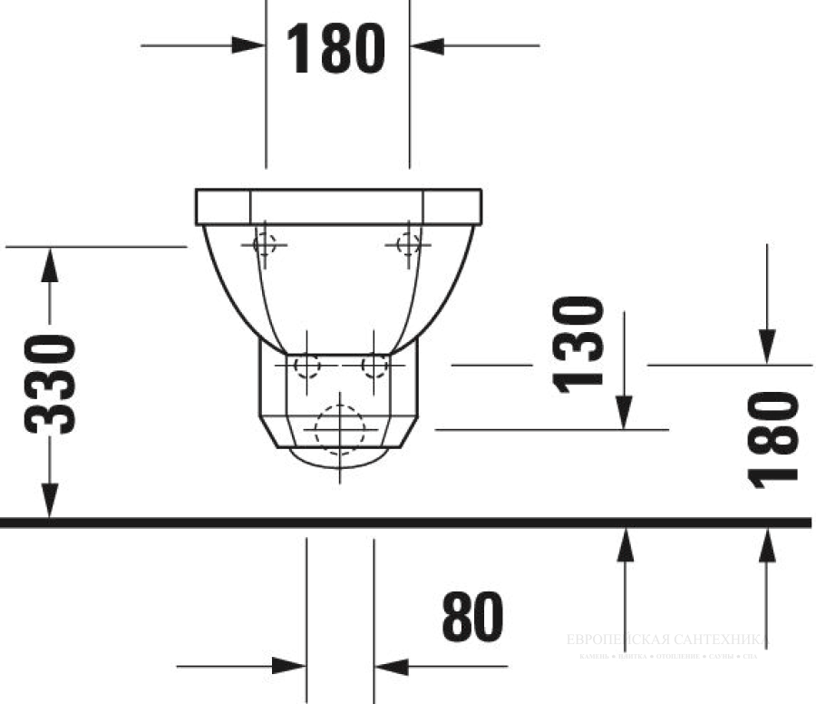 Биде Duravit Series 1930 подвесное, 585х360 мм, с 1 отверстием под смеситель, цвет белый глянцевый - изображение 6