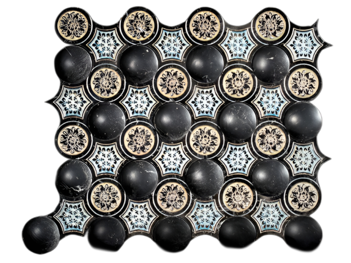 На изображении товар Akros Venezia Камень La Dolce Vita Luce Ieri T3D Nero Marquinia Silver 29,5х36,5х1 от официального представителя в Москве