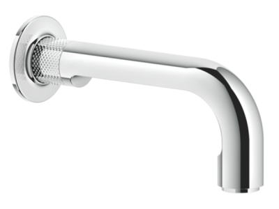 На изображении товар Излив для ванны Gessi Inciso, настенный, заказывается отдельно смеситель удаленного управления, цвет хром от официального представителя в Москве