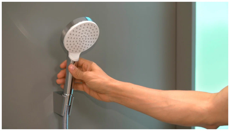 Душевой набор Hansgrohe HG Crometta Porter, настенный, лейка ручная с держателем и шлангом, цвет белый/хром - изображение 2