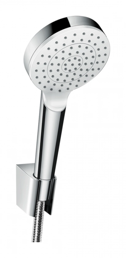 Душевой набор Hansgrohe HG Crometta Porter, настенный, лейка ручная с держателем и шлангом, цвет белый/хром