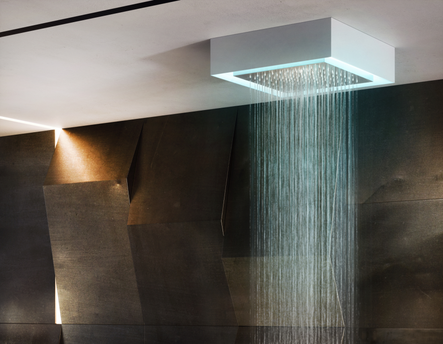 Накладная панель Gessi Afilo, с функцией дождя, внешняя часть, 300x300 мм, цвет warm Bronze Brushed PVD - изображение 1