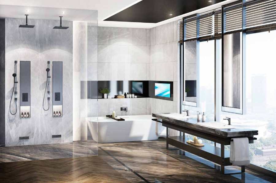 Душевая лейка Gessi, Ø130 мм, 3-х позиционная, с кнопочным переключателем, цвет Matte Black - изображение 2