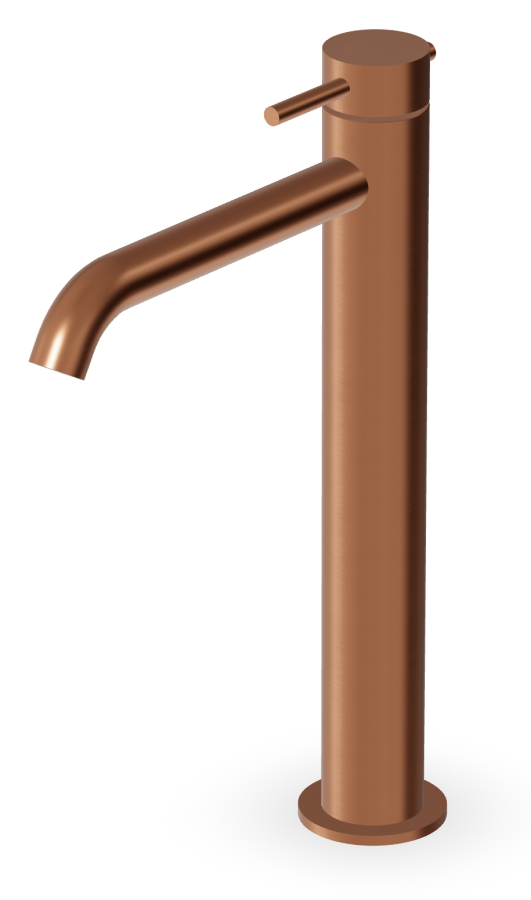 Смеситель для раковины Zucchetti Helm, однорычажный, высокий Н. 300 мм, цвет Brushed Copper PVD