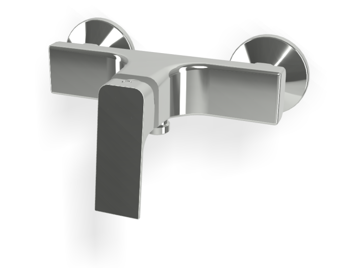 На изображении товар Смеситель для душа Carlo Frattini Fit, настенный, однорычажный, без ручного душа, ширина 216 мм, цвет хром от официального представителя в Москве