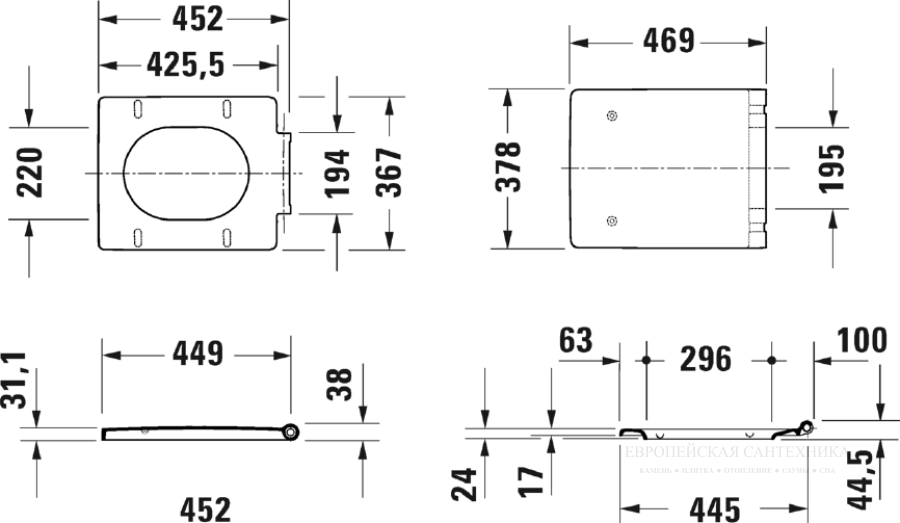 Сиденье с крышкой Duravit Vero Air с механизмом плавного опускания soft close, 378х469 мм, цвет белый - изображение 14