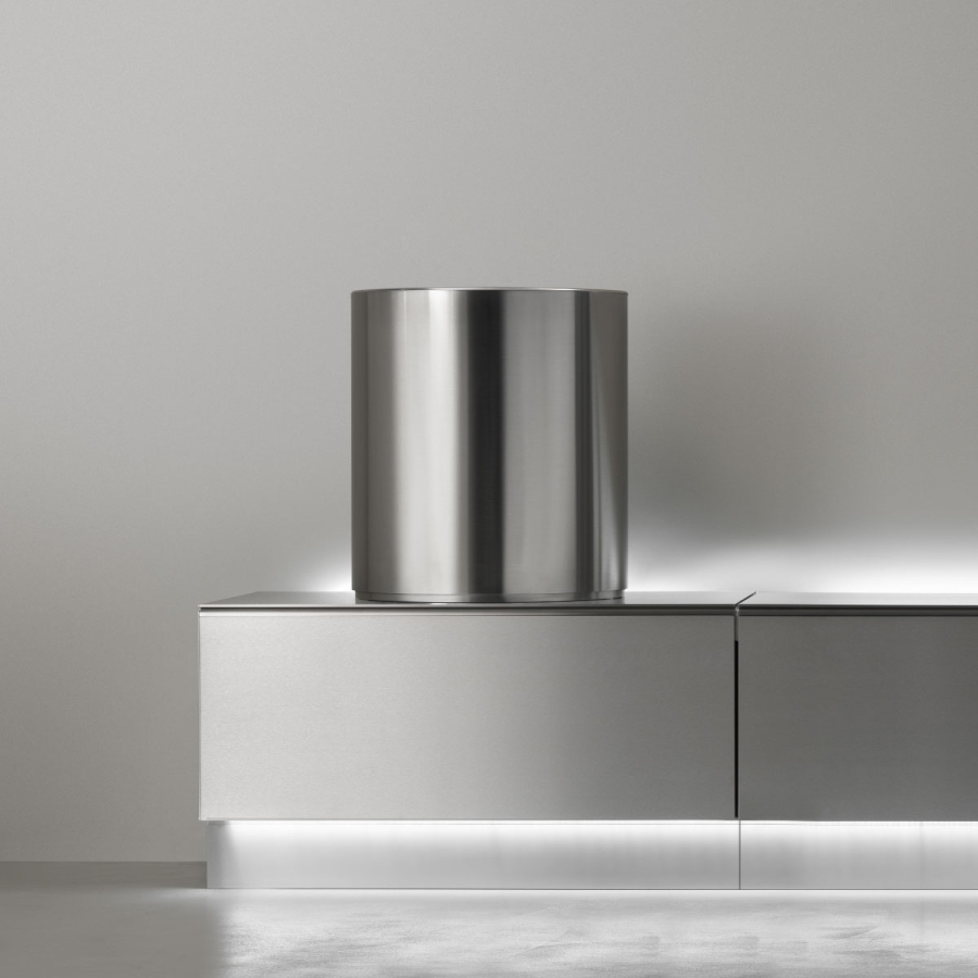 Раковина CeaDesign Washbasins, накладная, высокая, Ø 425хh-470 мм, с переливом и сифоном up & down, сталь, цвет Black Diamond полированный - изображение 4