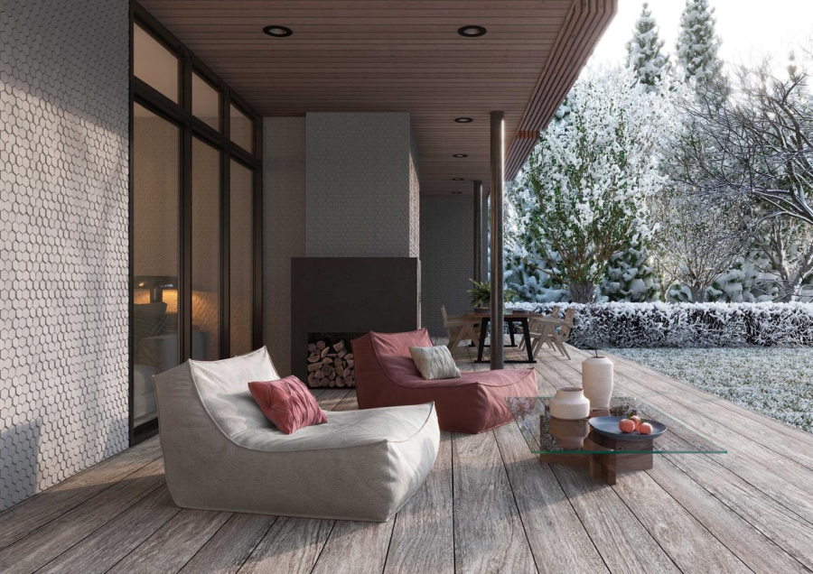 Etruria Керамогранит XXS-3D Esagono 5X5.7 3D Tortora Su Rete Monocolore 33Х37 - изображение 2