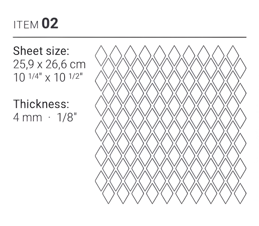 Sicis Стеклянная мозаика Diamond ITEM 02 Nassak chips size 23х40 mm sheet size 259x266 mm - изображение 1