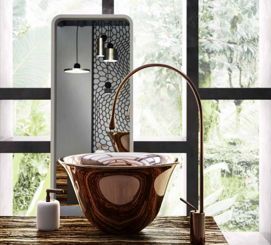 Дозатор Gessi Goccia, настольный, цвет White/Copper Brushed Ghrc - изображение 2