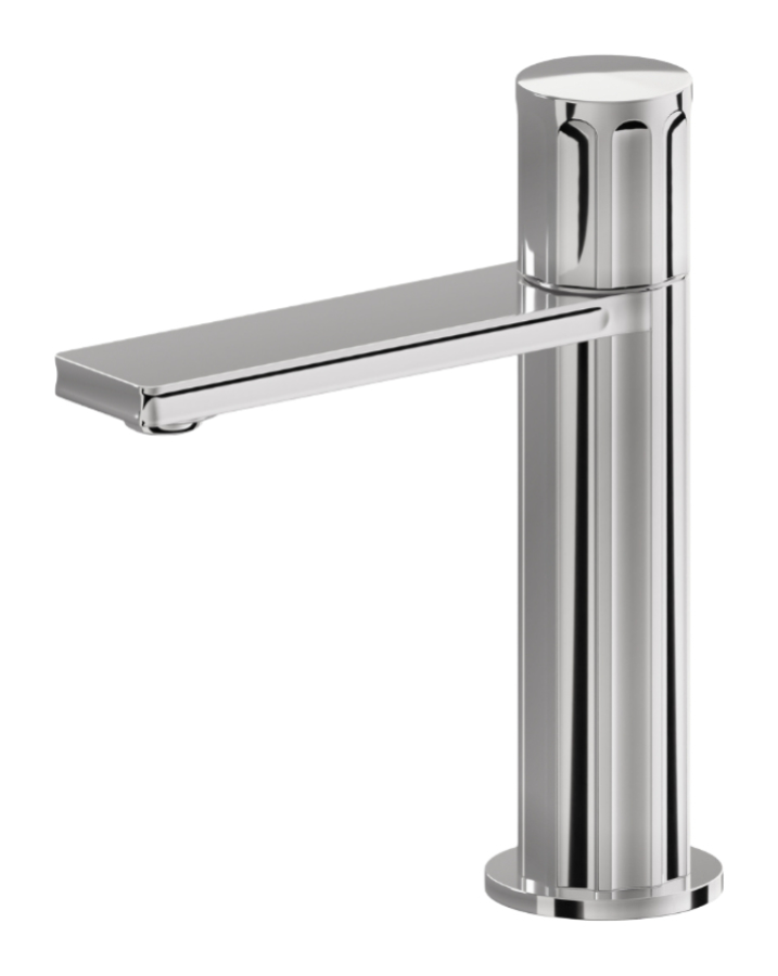 Смеситель для раковины Newform Ionika, H129 мм, однорычажный, на 1 отверстие, без донного клапана, цвет PVD Br. Stainless Steel