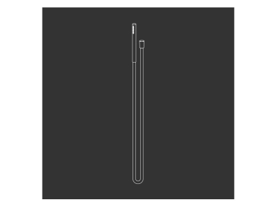 Душевая лейка CeaDesign Showers and brackets, без подключения к воде, 18 мм, шланг в цвете Petroleum Green, сталь, цвет сатинированная сталь
