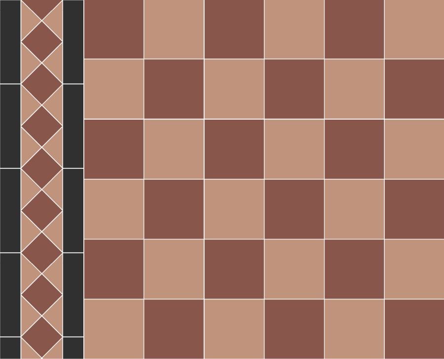 Micro. Керамогранит Victorian Chichester 10X10 on mesh straight 40,2X40,2
