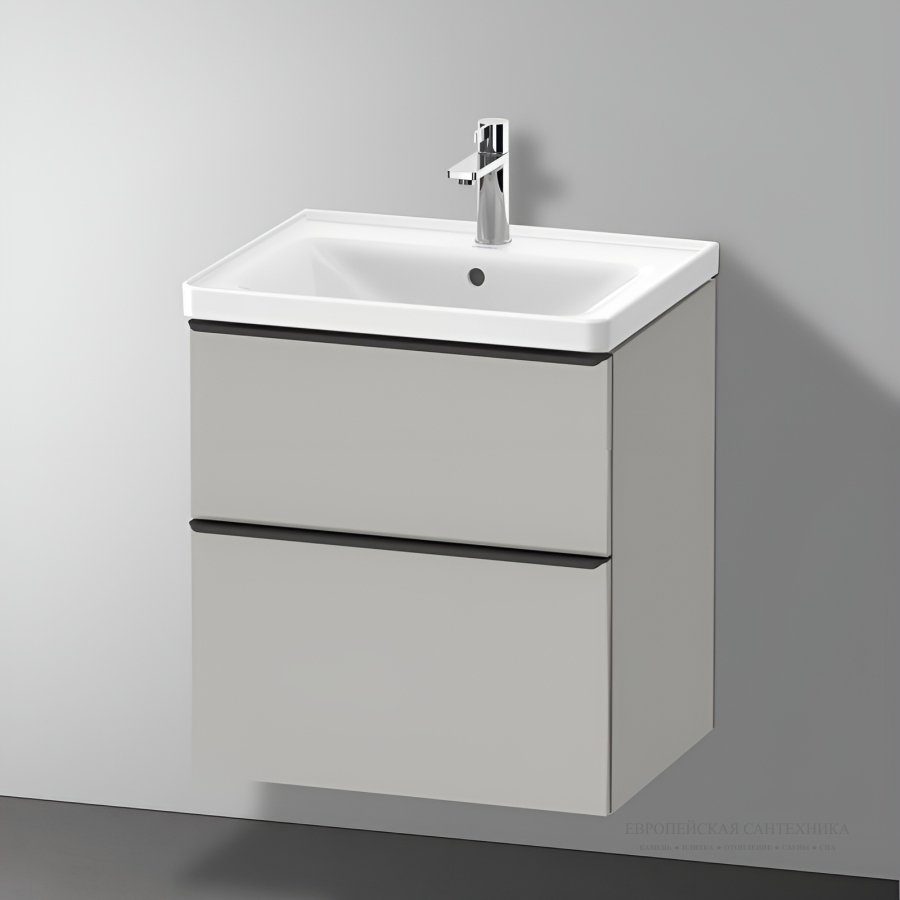 Раковина Duravit D-Neo подвесная, 600х480 мм, с переливом, 1 отверстие под смеситель, цвет белый с покрытием WonderGliss - изображение 6