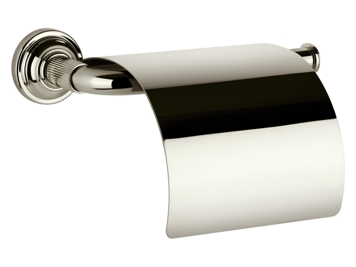 На изображении товар Бумагодержатель Gessi Venti20, с крышкой, цвет Nickel PVD от официального представителя в Москве