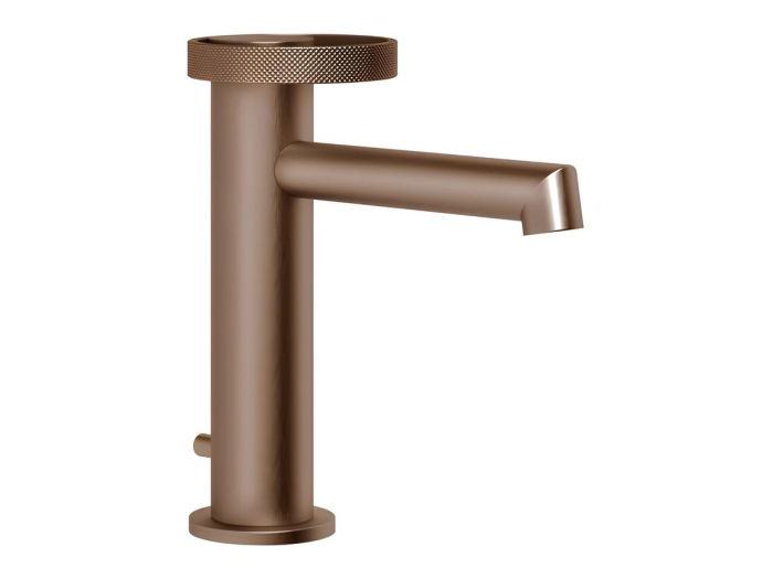 На изображении товар Смеситель для раковины Gessi Anello, низкий, с донным клапаном, цвет Copper Brushed PVD от официального представителя в Москве