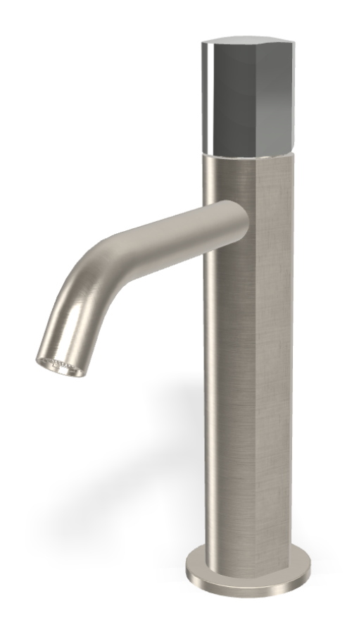 Смеситель для раковины Carlo Frattini SO, h239 мм, с донным клапаном Click-Clack 1``1/4, без ручки, цвет брашированный никель