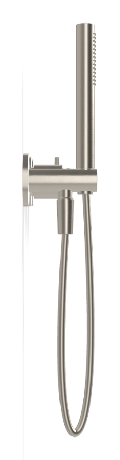 Смеситель для душа Carlo Frattini Spillo Tech, ручка X Collection, на 2 потребителя, с ручным душем, гибким шлангом хромалюкс 1500 мм, внешняя часть, цвет никель брашированный - изображение 2